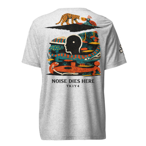 unisex-tri-blend-t-shirt-white-fleck-triblend-back-69a1cabeb6385.jpg Camiseta Noise dies here - Unisex